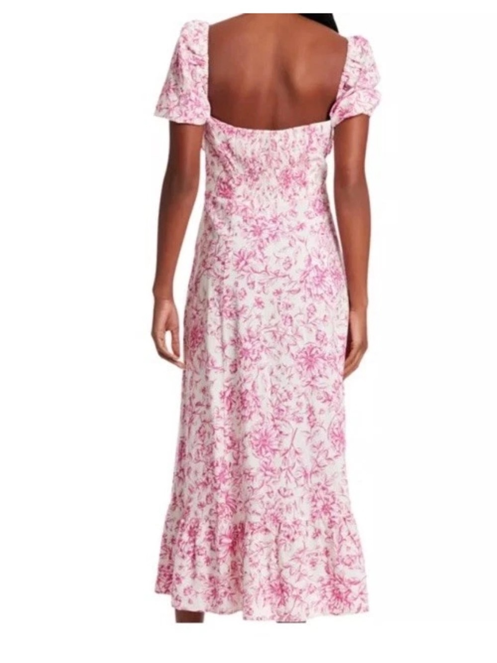 London Times Pink Floral Square-Neck Maxi Dress with Side Slit - Picture 2 of 9